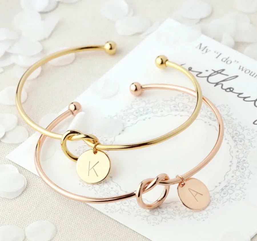 Knot Bracelet with Personal Initial