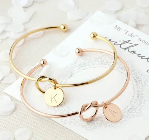 Knot Bracelet with Personal Initial