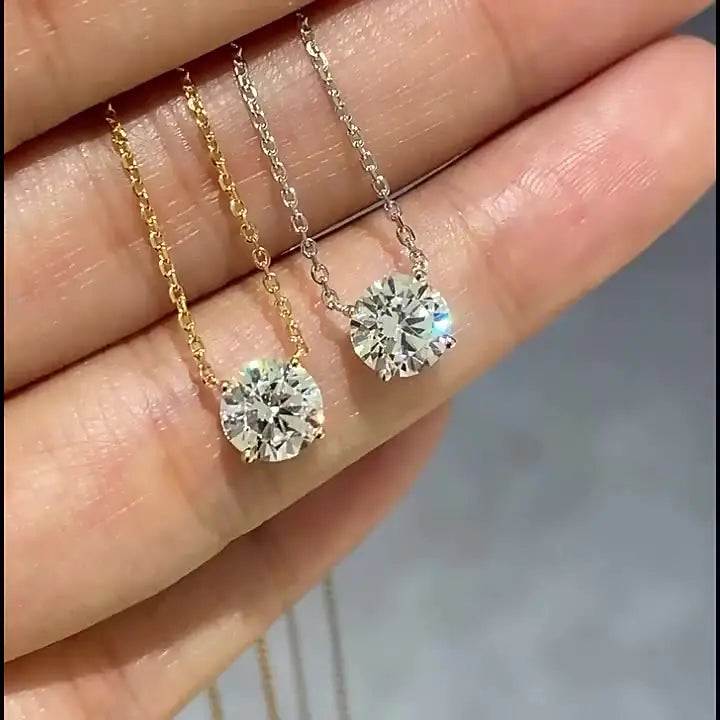Victorian Elegant Moissanite Pendant Necklace