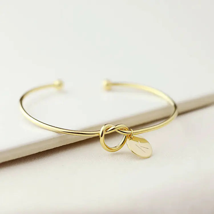 Knot Bracelet with Personal Initial